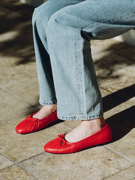 Mango Maniplease Born Shirring Flat Shoes