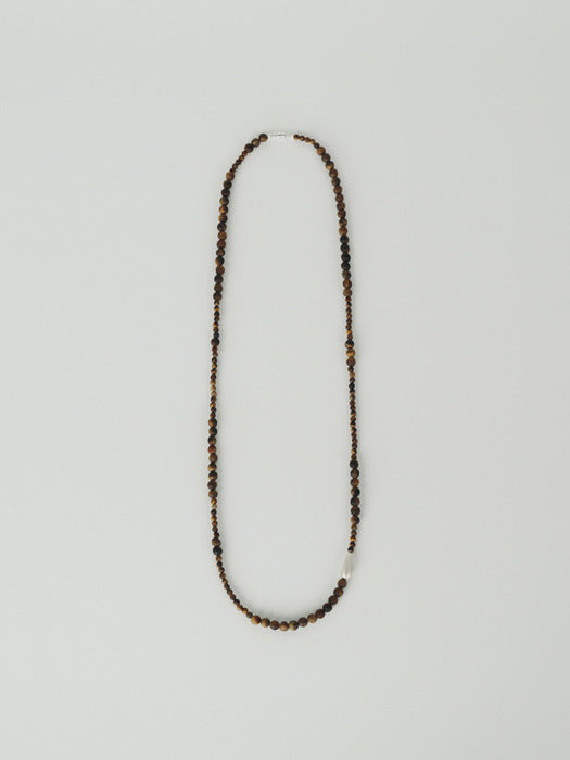 [moia] umbra long necklace (brown mix)