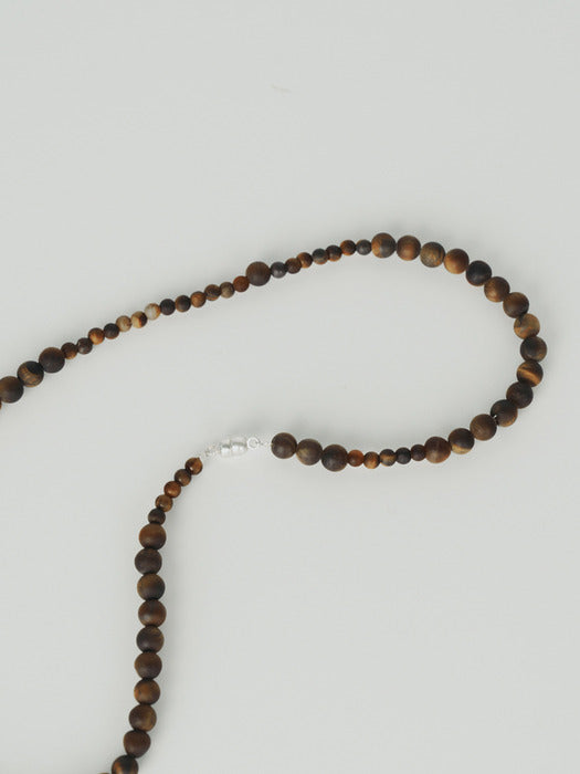 [moia] umbra long necklace (brown mix)