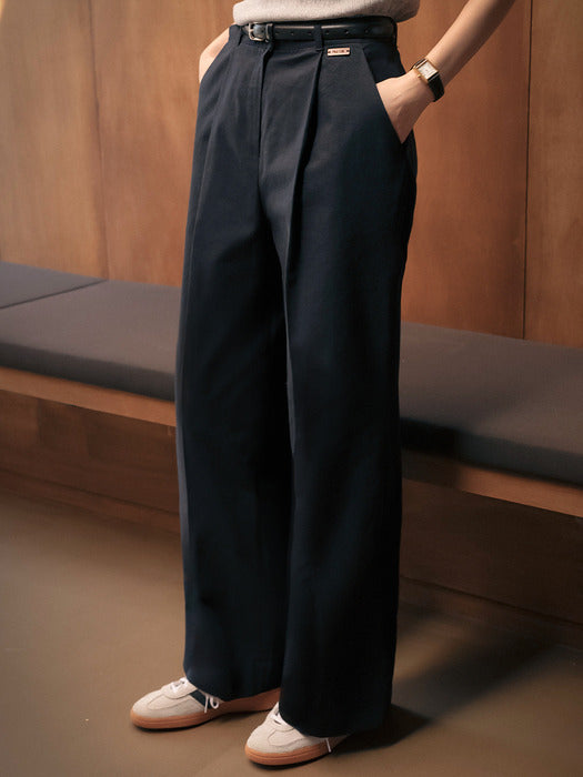 [TILLIDIE] Relax cotton twill pants_Navy