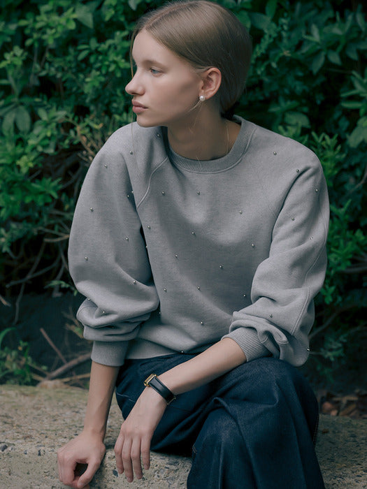 [TILLIDIE] Ornament stud raglan MTM_Melange