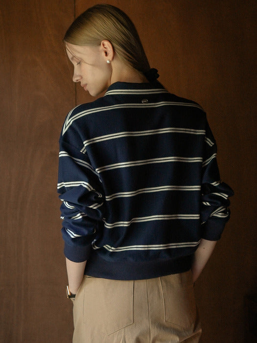 [TILLIDIE] Double stripe collar MTM_Navy