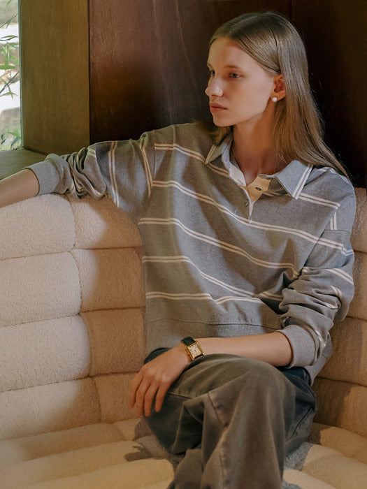 [TILLIDIE] Double stripe collar MTM_Gray