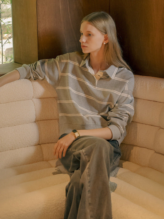 [TILLIDIE] Double stripe collar MTM_Gray