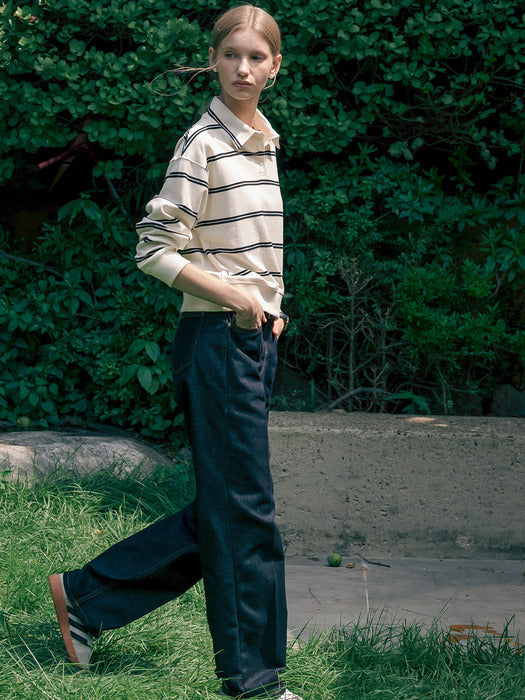 [TILLIDIE] Double stripe collar MTM_Ivory