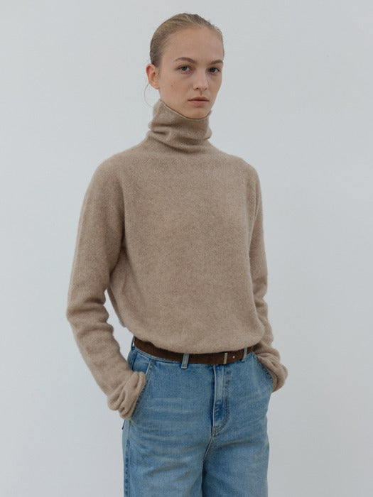 [moia] flat suede belt (brown)