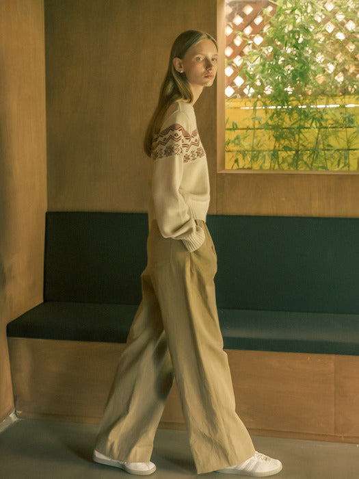 [TILLIDIE] Nordic ireland cashmere blended knit_Light beige