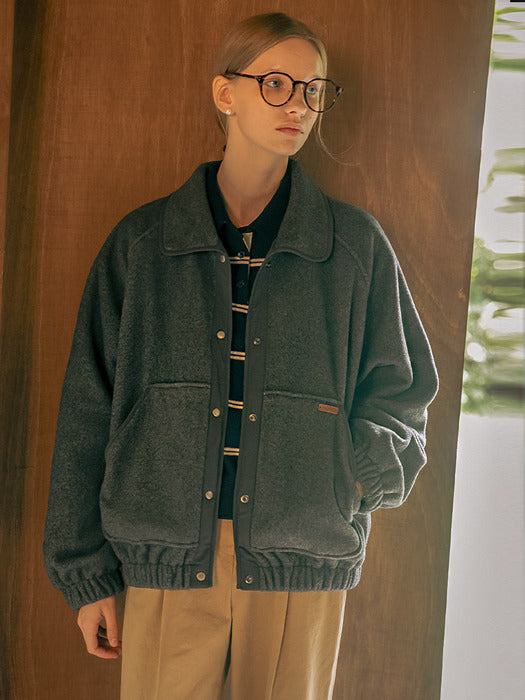 [TILLIDIE] Zoey round collar fleece jumper_Charcoal