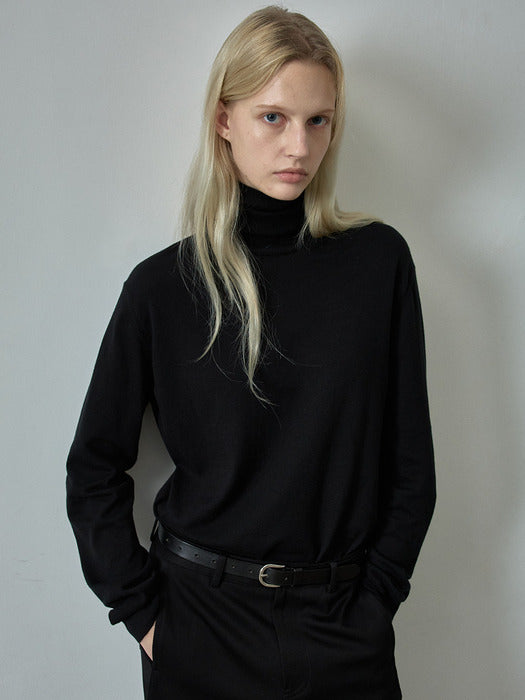 Cashmere Essential Turtleneck Knit_black