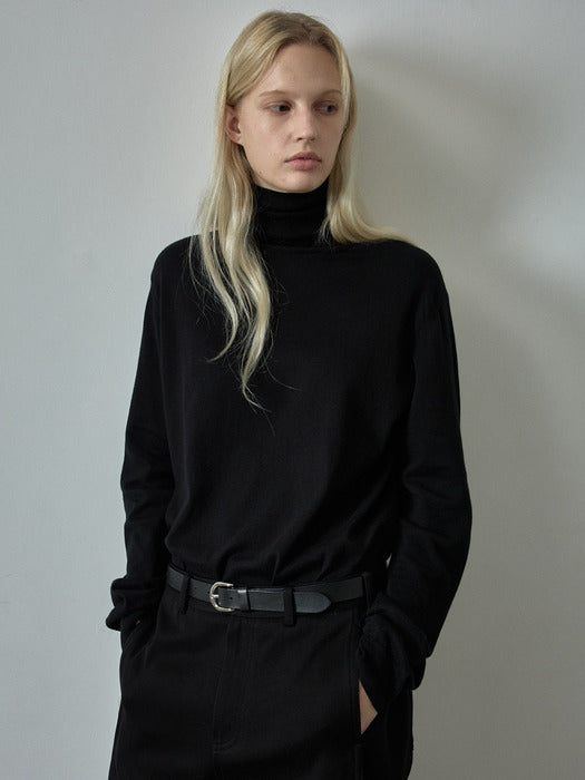 Cashmere Essential Turtleneck Knit_black