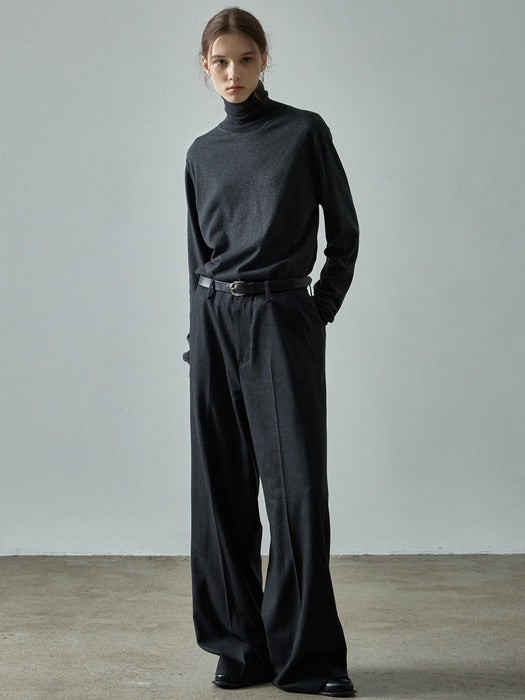 Cashmere Essential Turtleneck Knit_charcoal