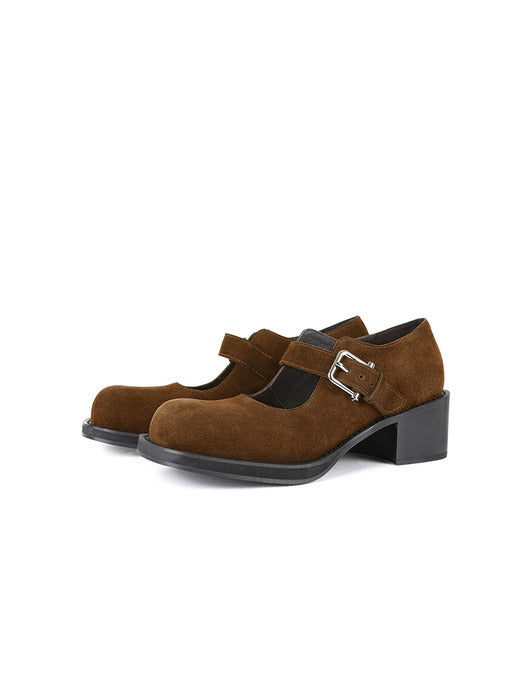 [osoi] BROCLE MARY JANE [SUEDE BROWN]