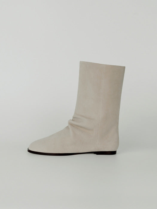 [moia] wrinkle middle boots (sand beige)