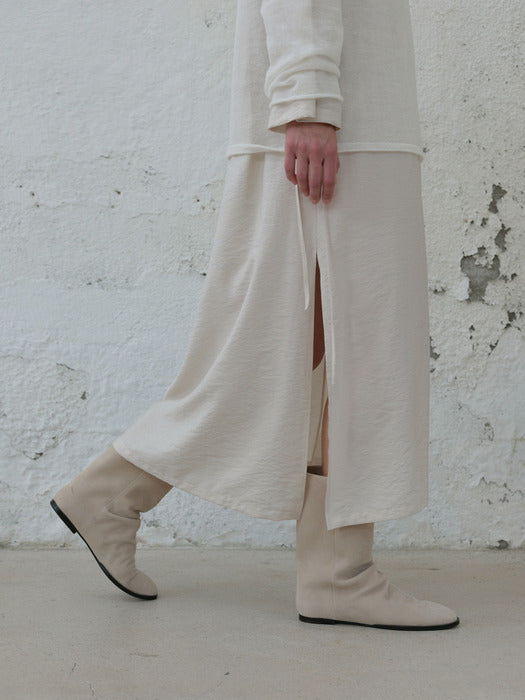 [moia] wrinkle middle boots (sand beige)