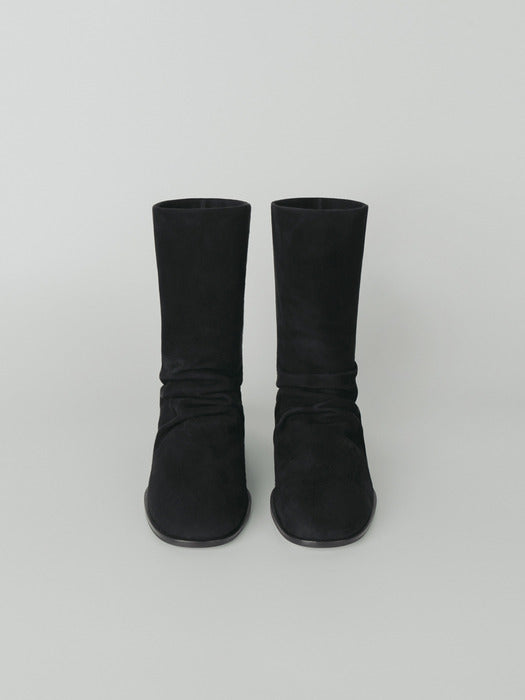 [moia] wrinkle middle boots (black)