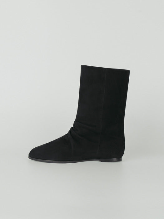 [moia] wrinkle middle boots (black)