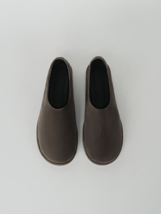 [moia] suede flat shoes (soil brown)