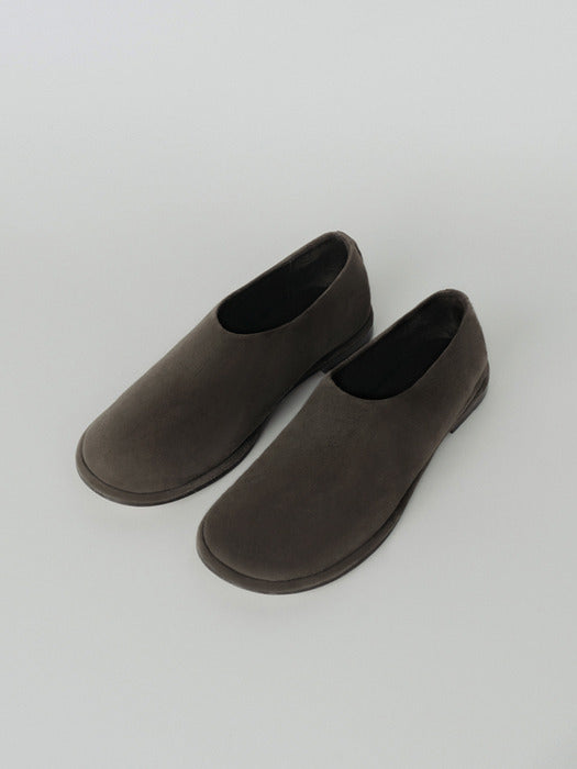 [moia] suede flat shoes (soil brown)