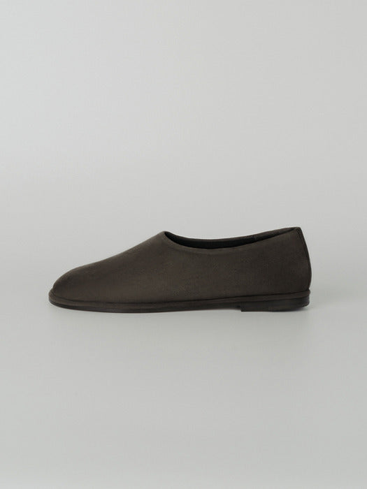 [moia] suede flat shoes (soil brown)