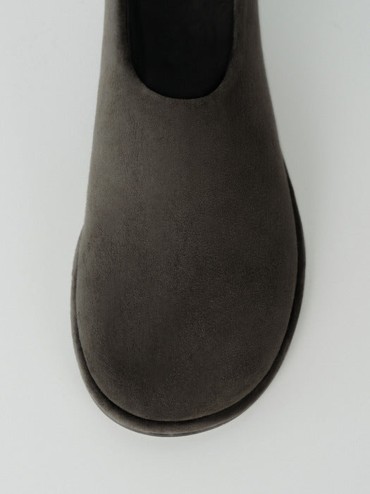 [moia] suede flat shoes (soil brown)
