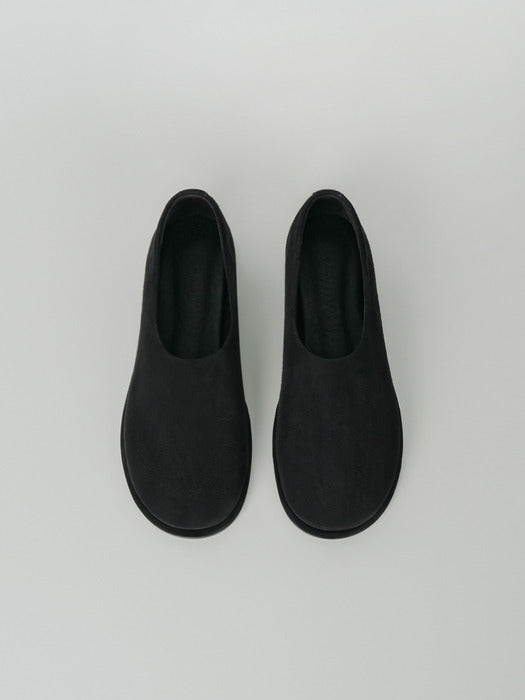 [moia] suede flat shoes (black)