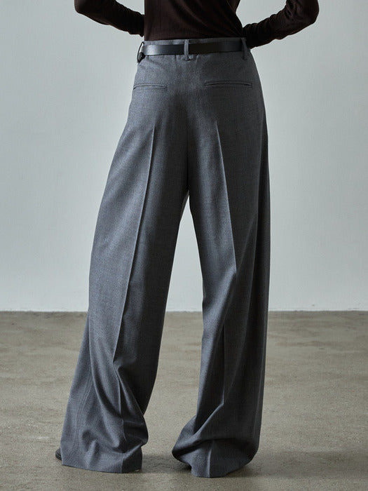 Classic Wide Wool Pants_charcoal