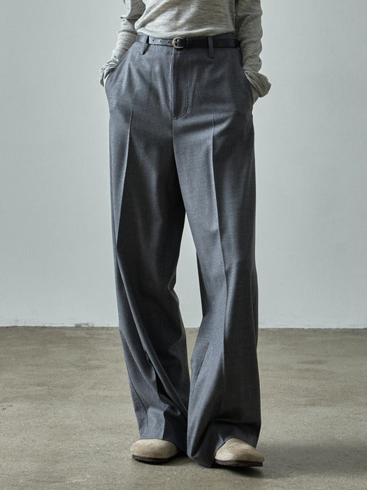 Classic Wide Wool Pants_charcoal
