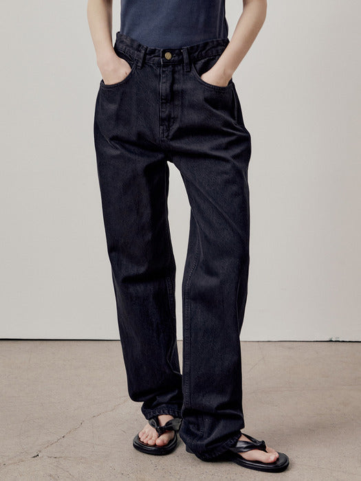[facade pattern] Classic Tapered Denim_vintage black