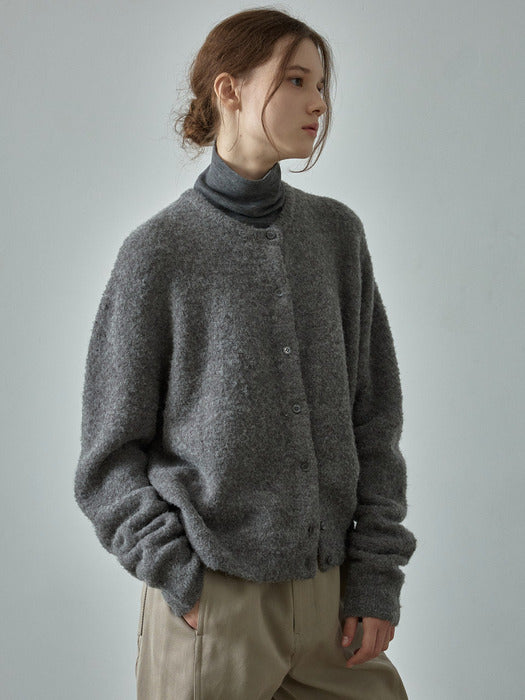 Alpaca Essential Cardigan_charcoal