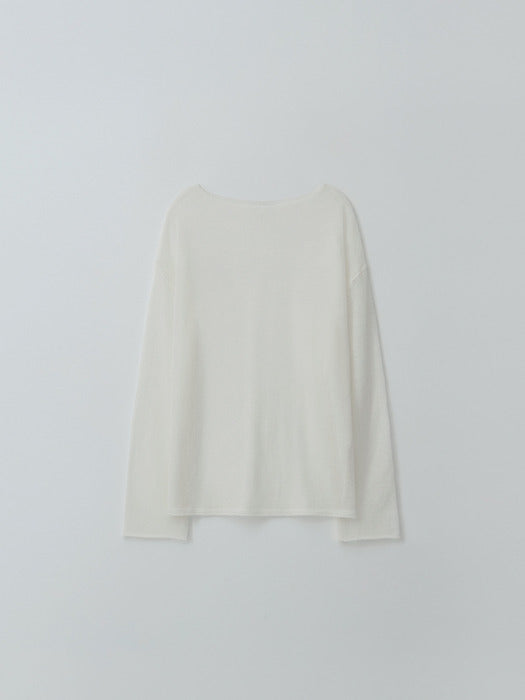 [moia] boatneck sheer knit (ivory)