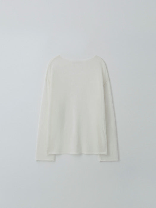 [moia] boatneck sheer knit (ivory)