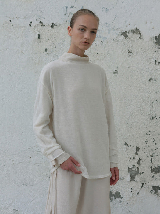 [moia] boatneck sheer knit (ivory)