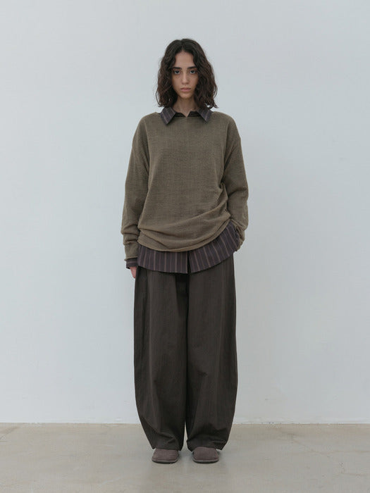 [moia] boatneck sheer knit (mud brown)