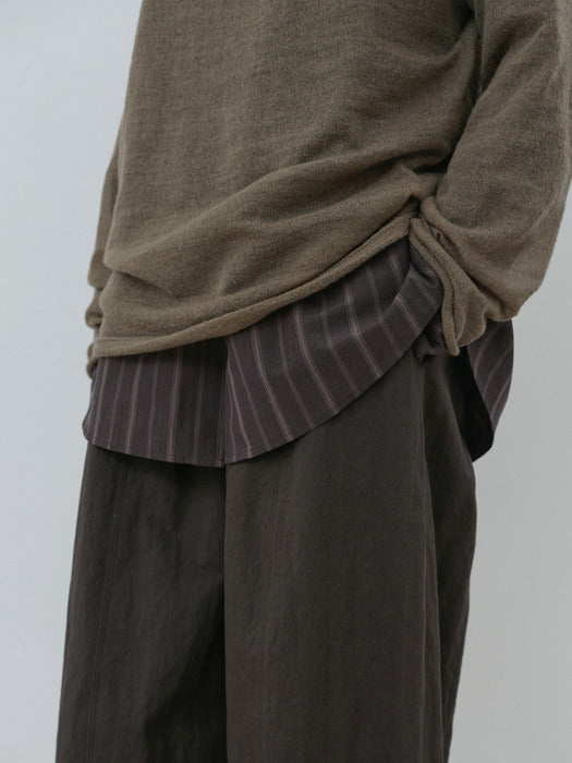 [moia] boatneck sheer knit (mud brown)