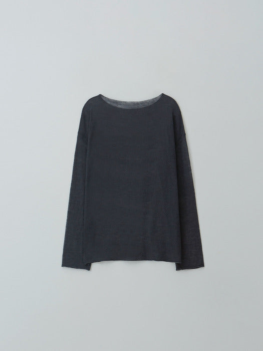 [moia] boatneck sheer knit (stone navy)