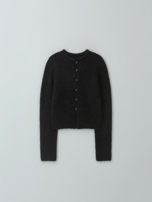[moia] mock neck cardigan (black)