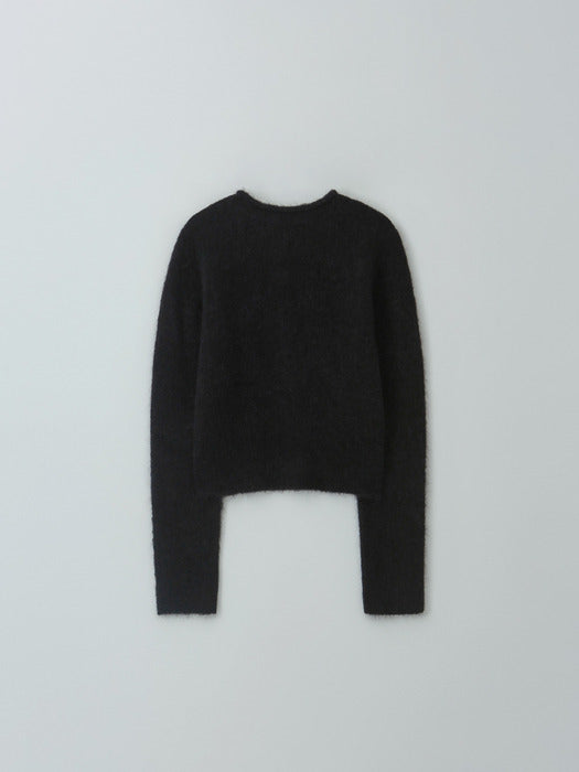 [moia] mock neck cardigan (black)