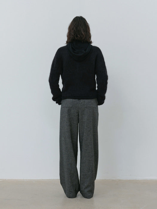 [moia] mock neck cardigan (black)