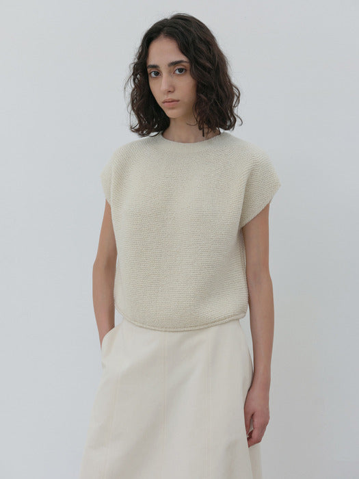 [moia] round knit top (ivory)