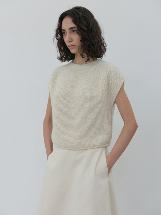 [moia] round knit top (ivory)