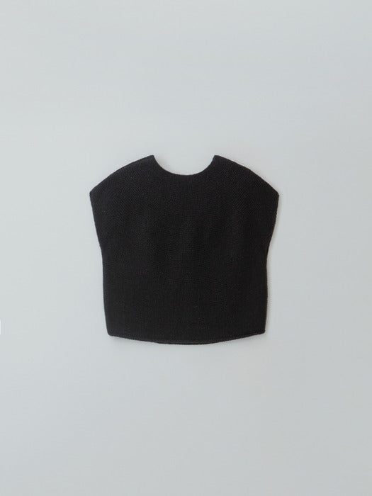 [moia] round knit top (black)