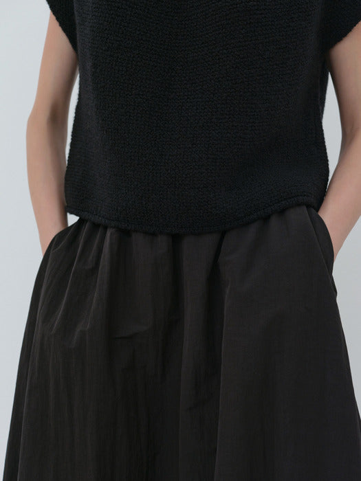 [moia] round knit top (black)