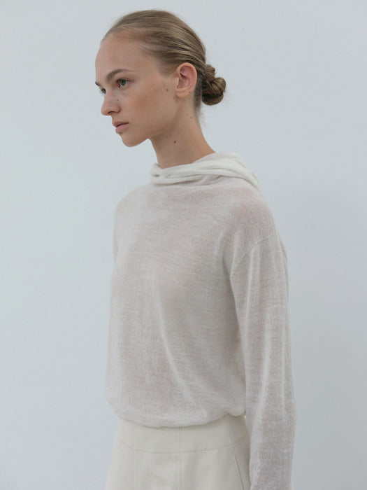 [moia] wholegarment hoodie (ivory)