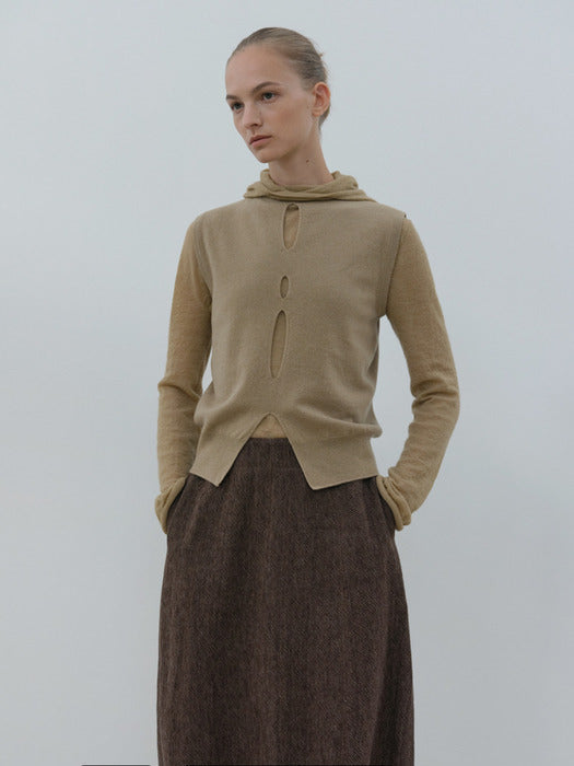 wholegarment hoodie (beige)