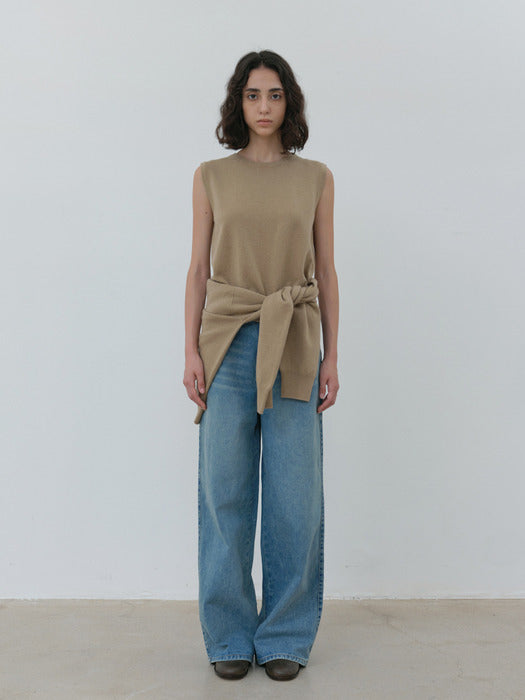 [moia] slit round knit (beige)