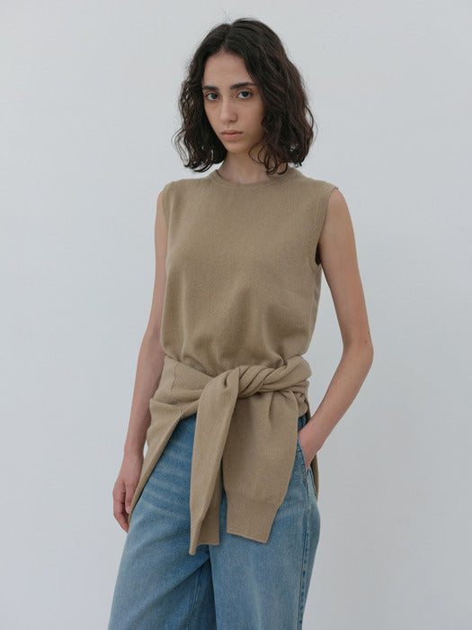 [moia] slit round knit (beige)