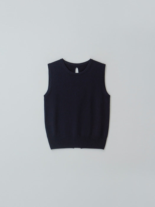 [moia] slit round knit (navy)