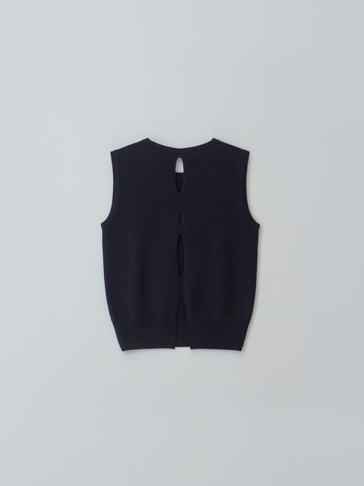 [moia] slit round knit (navy)