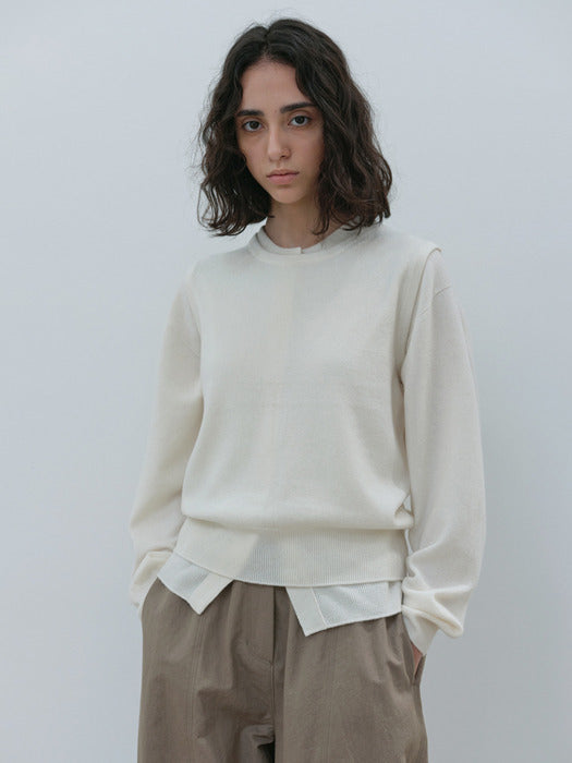 [moia] soft round cardigan (ivory)