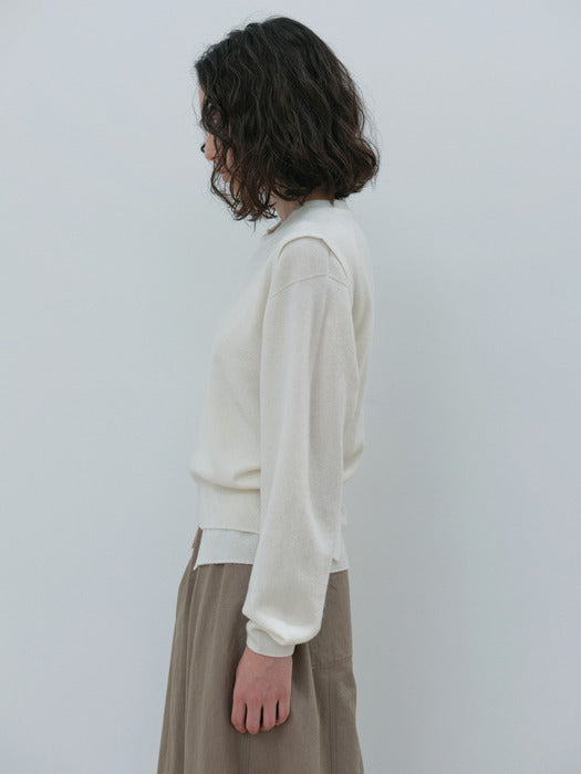 [moia] soft round cardigan (ivory)